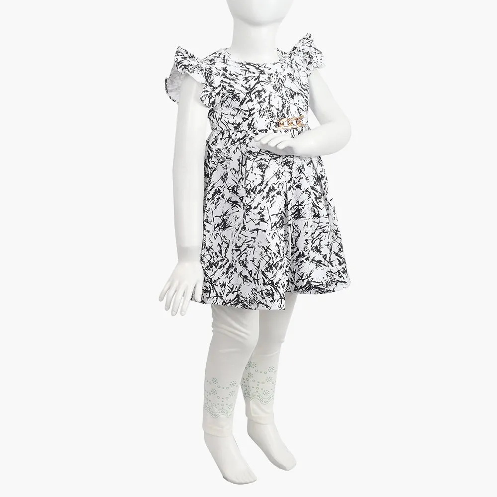 Girls Frock - Multi Color