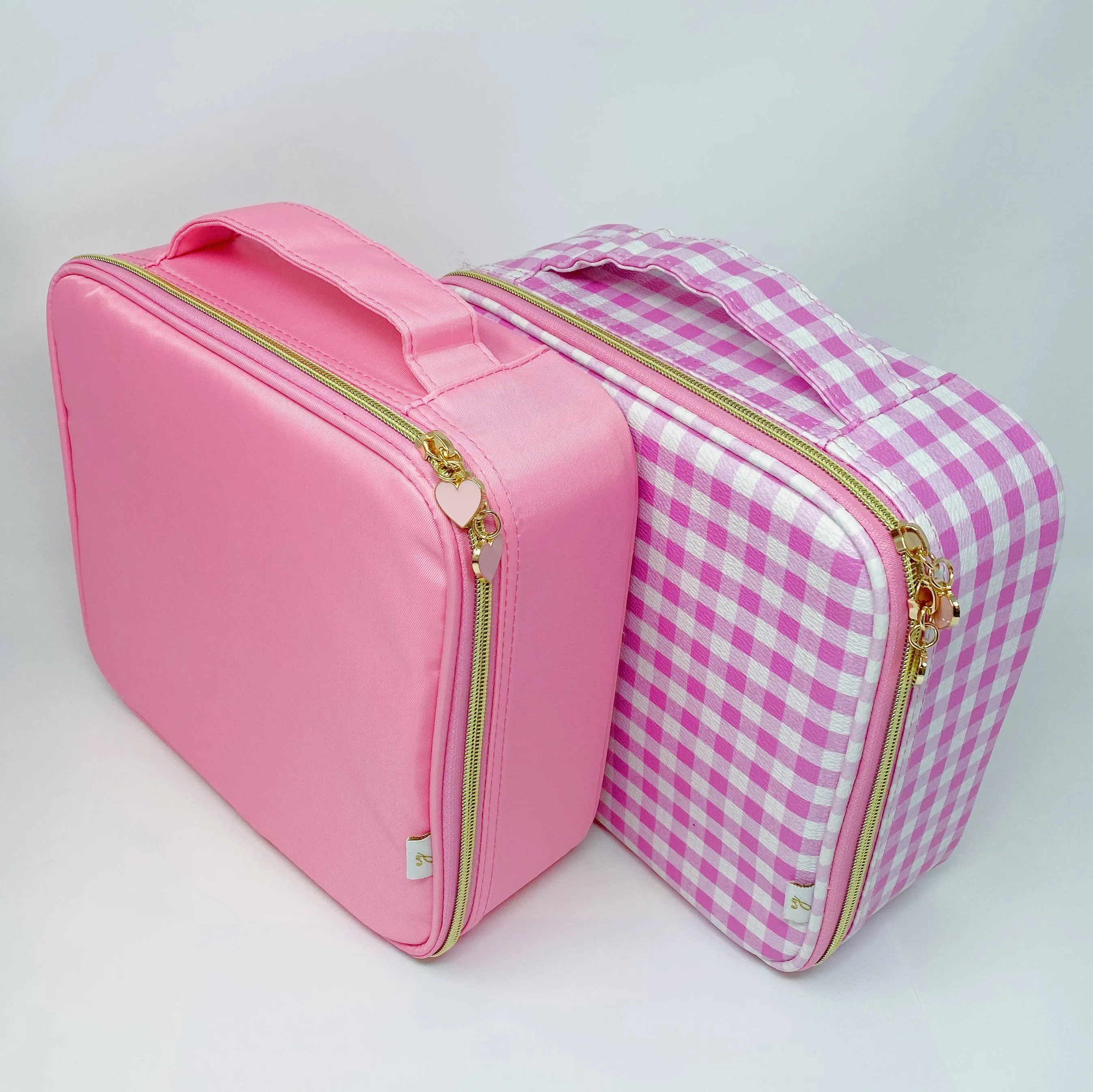 Glam Girl Cosmetic Case: Pink Gingham