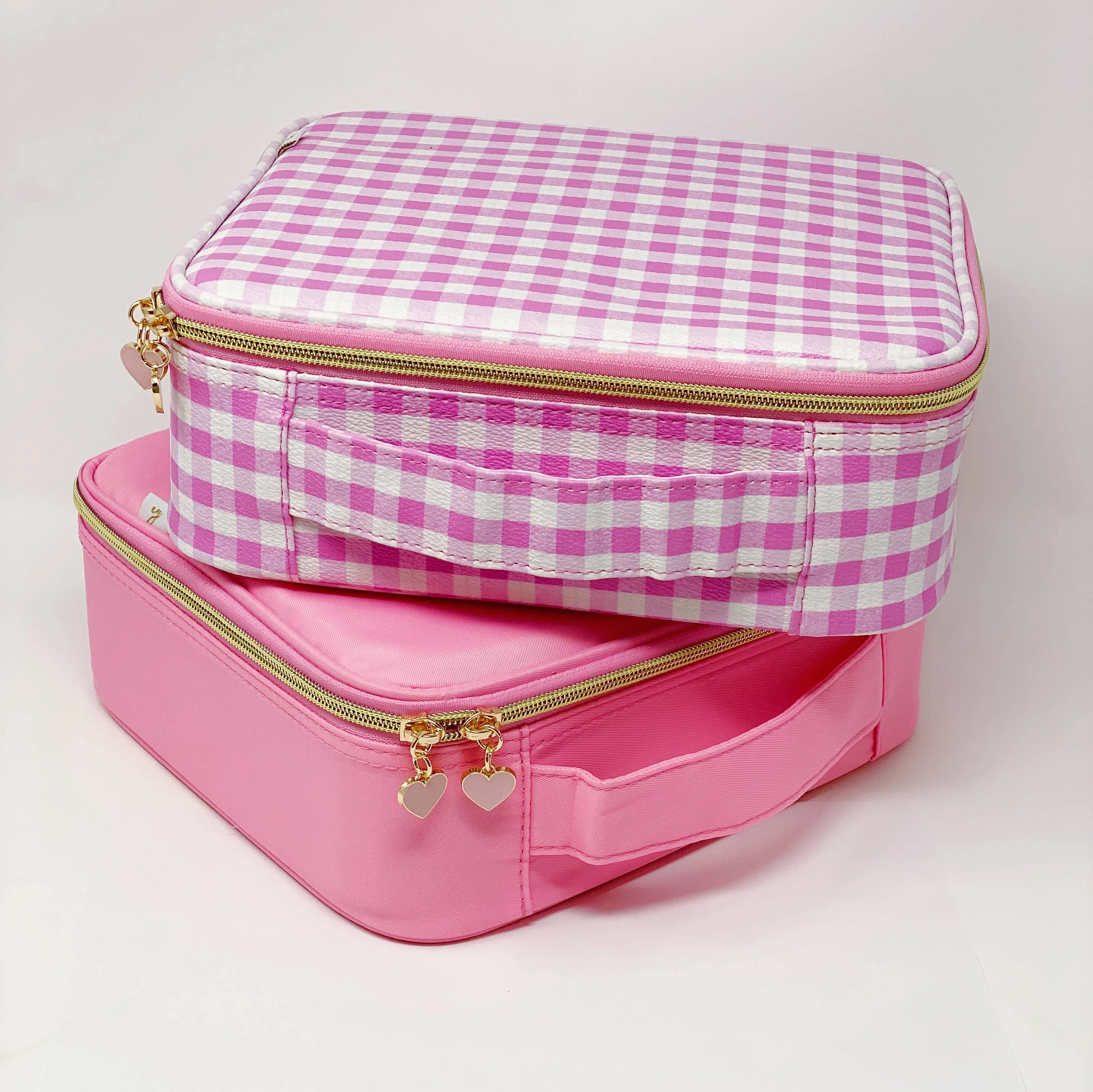 Glam Girl Cosmetic Case: Pink Gingham