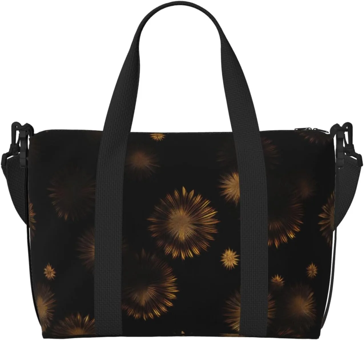 Gold Black Wallpapers Print Hand Travel Bag,Gym Bag,Weekend Travel Overnight Bag,Tote Bag Sports Bag For Women Men