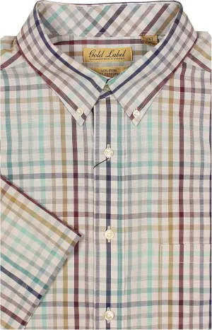 Gold Label Men's Short Sleeve Pocket Shirt Non-Iron Wrinkle-Resistant, Regular Sizes