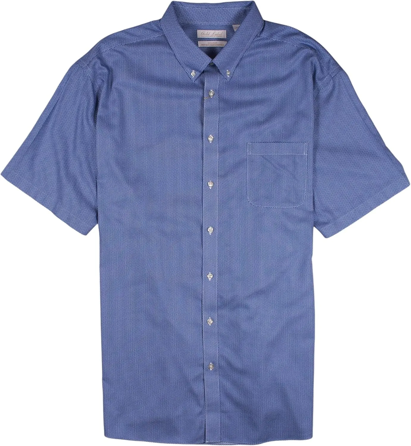 Gold Label Roundtree & Yorke Big and Tall Men's Short Sleeve Pocket Shirt Non-Iron Wrinkle-Resistant