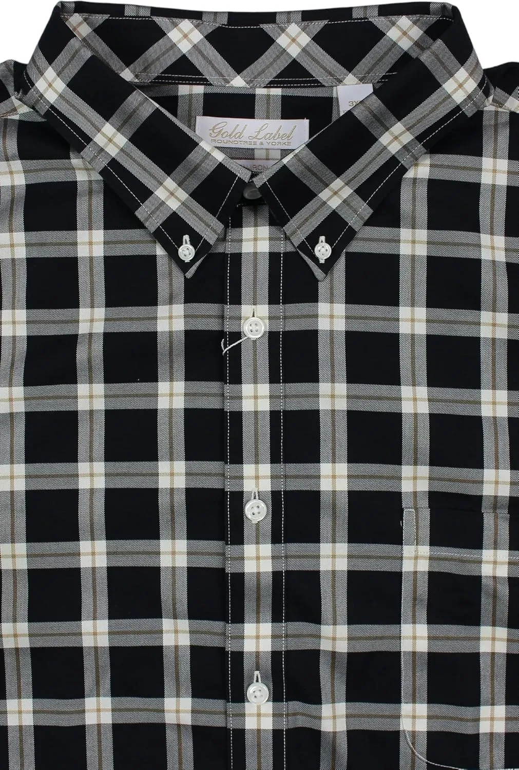 Gold Label Roundtree & Yorke Big and Tall Non-Iron Wrinkle-Resistant Men's Long Sleeve Shirt
