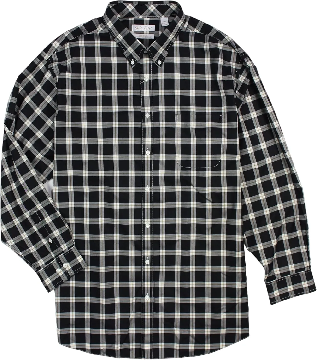 Gold Label Roundtree & Yorke Big and Tall Non-Iron Wrinkle-Resistant Men's Long Sleeve Shirt
