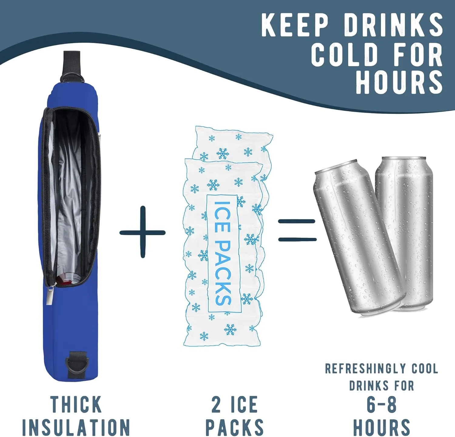 Golf Cooler Bag Plus Ice Pack Soft Sided Insulated Cooler Bag- Holds 6 Pack of Cans or 2 Wine Bottles - Grey Camo Golf Beer Sleeve Black Fits Discreetly in Golf Bags