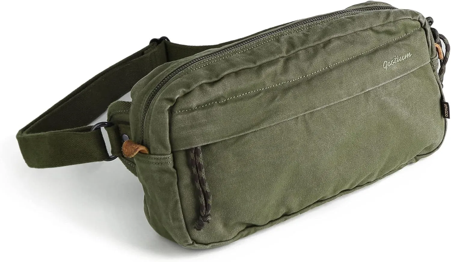 GOOTIUM Men’s Crossbody Pack - Canvas Daily Essentials Sling Bag Small Shoulder Backpack, Olive