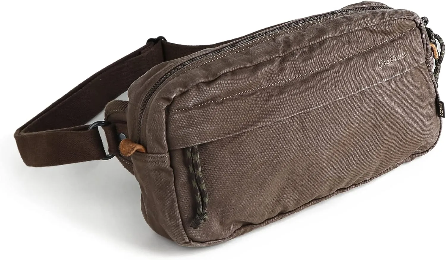 GOOTIUM Men’s Crossbody Pack - Canvas Daily Essentials Sling Bag Small Shoulder Backpack, Umber