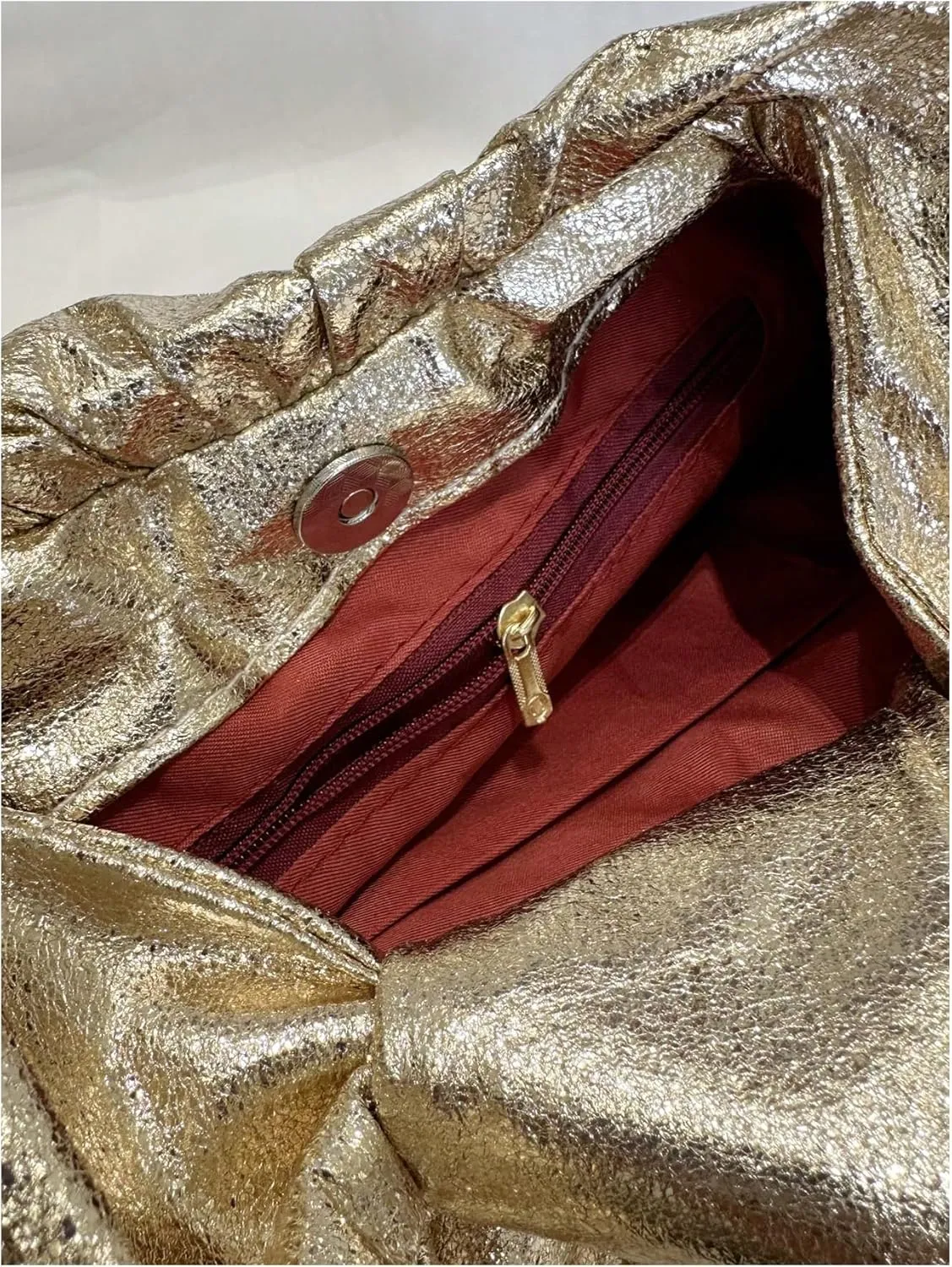 GORGLITTER Women's Cute Hobo Bag Ruched Twist PU Leather Clutch Purse Handbag with Magnetic Closure