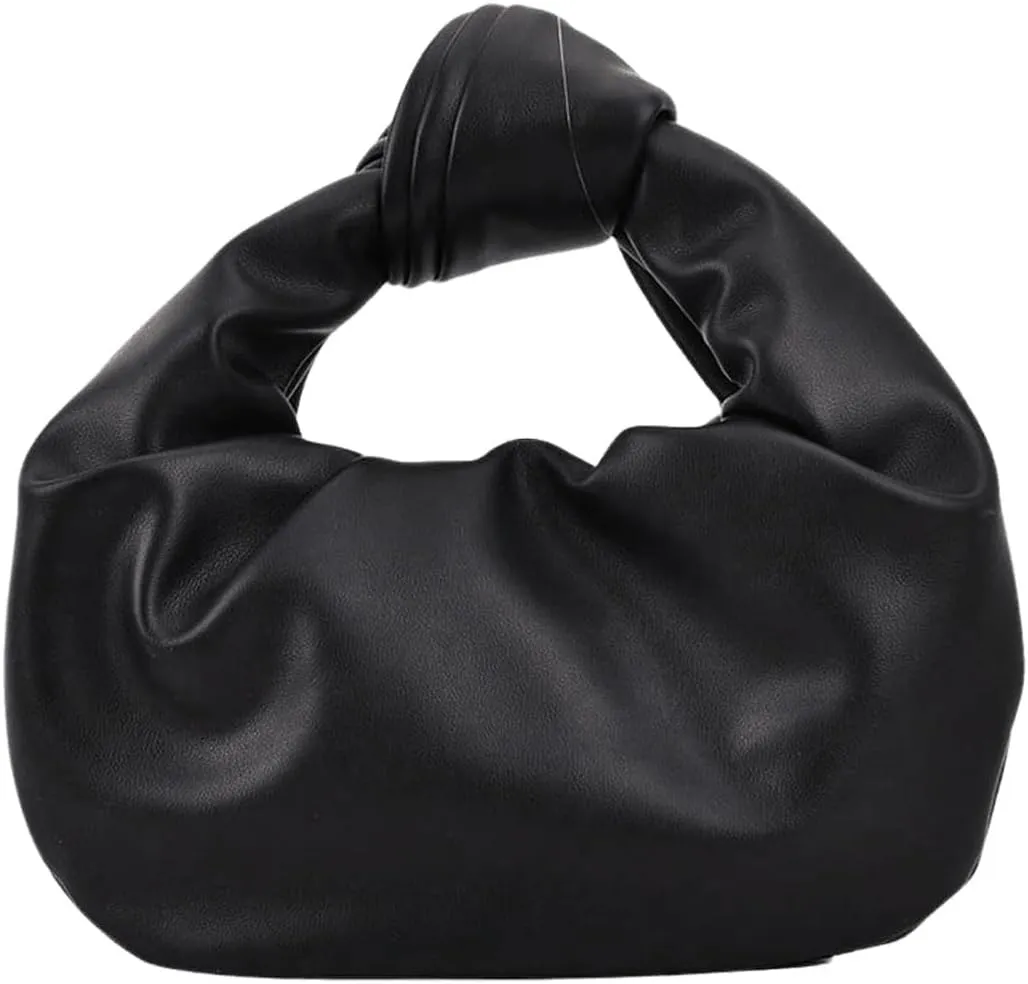GORGLITTER Women's Cute Hobo Bag Ruched Twist PU Leather Clutch Purse Handbag with Magnetic Closure