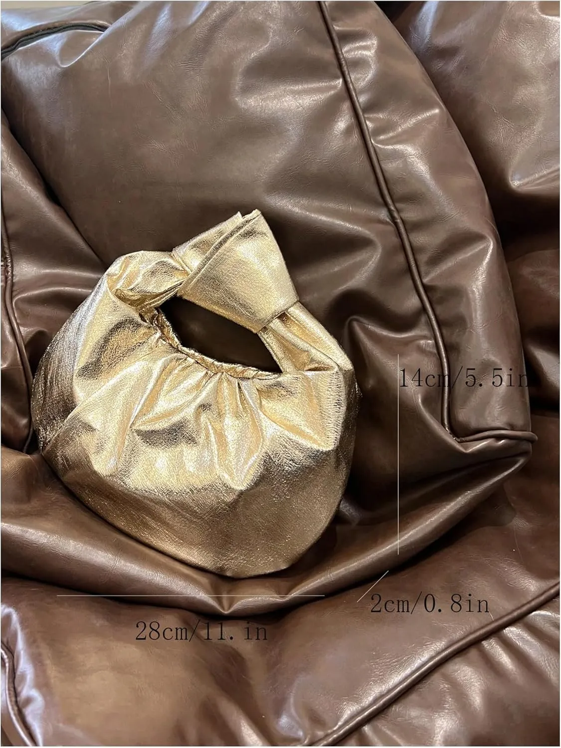 GORGLITTER Women's Cute Hobo Bag Ruched Twist PU Leather Clutch Purse Handbag with Magnetic Closure
