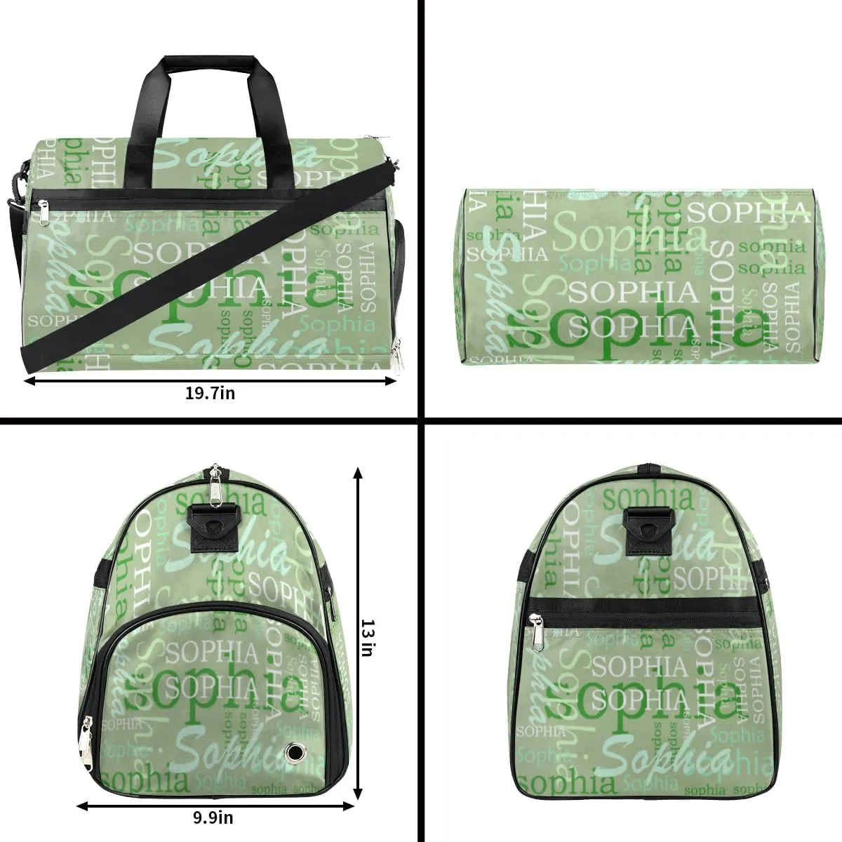 Green Duffel Bag Overnight Bag for Adults Custom Large Duffel Bags Travel Bag Men Women Gym Bag for Training Soccer Swim Yoga Travel
