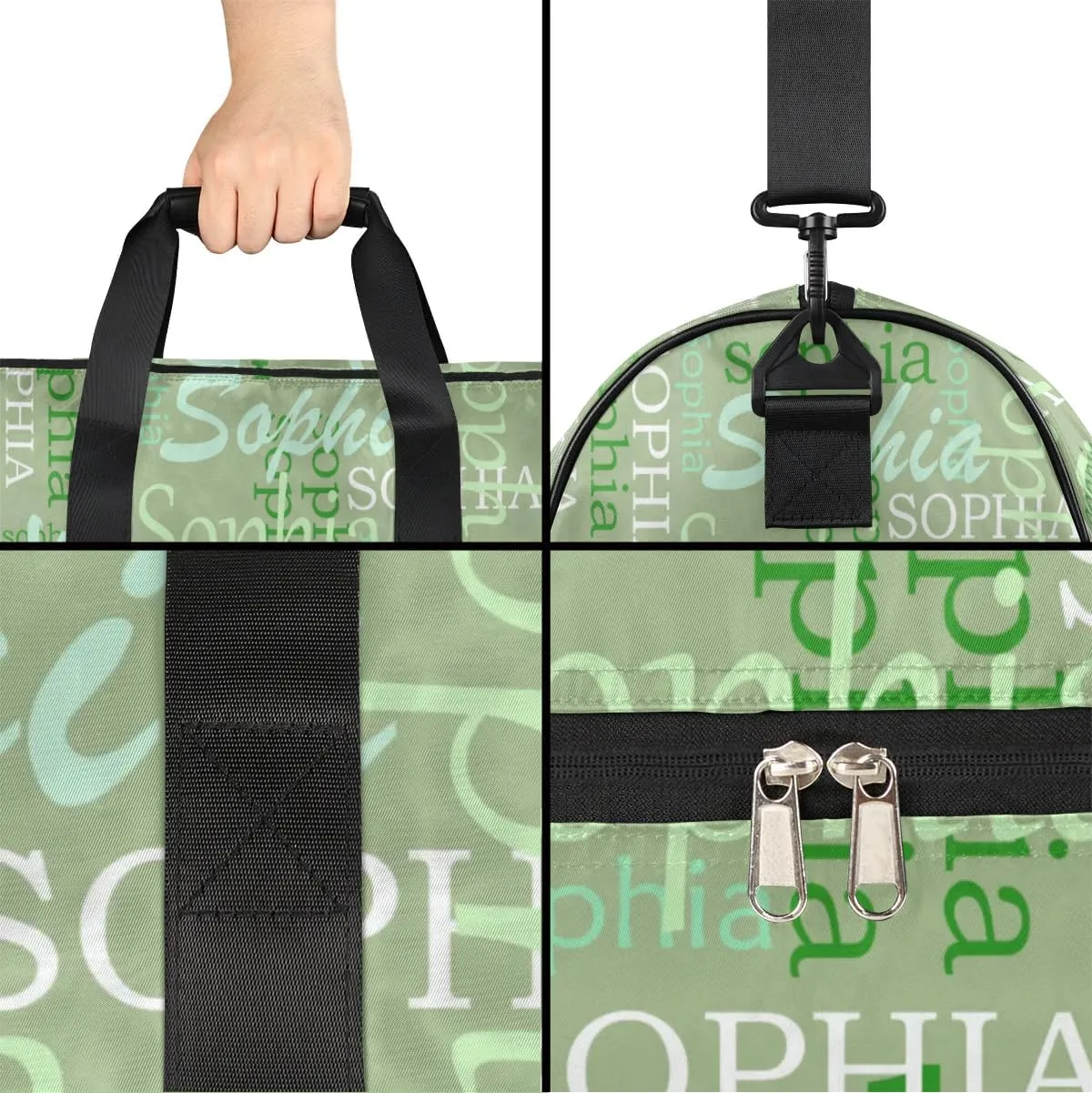 Green Duffel Bag Overnight Bag for Adults Custom Large Duffel Bags Travel Bag Men Women Gym Bag for Training Soccer Swim Yoga Travel