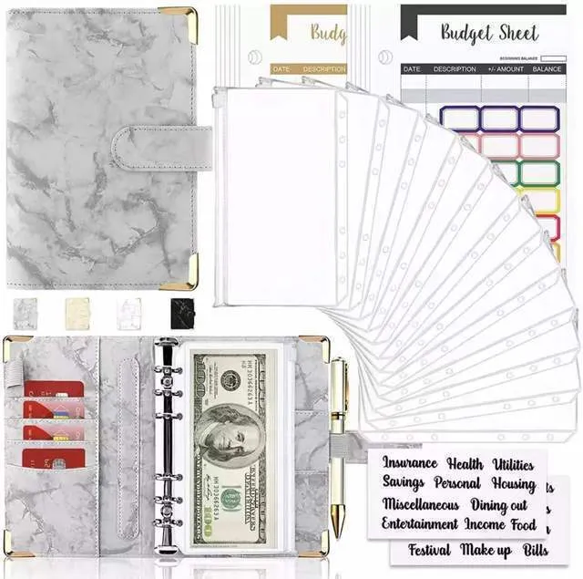 Grey Marble Budget Planner Kit