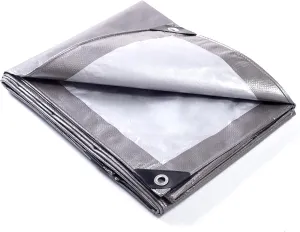 GUARD SHIELD Camping Tarp Waterproof Gray/Silver 10x20 Feet Multi Purpose Rain Tarps Tent Cover Ourdoor 8mil