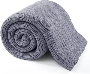 Guohaoi Knitted Weighted Blanket Kids (Light Grey 40"x60" 10lbs) No Beads Cooling Heavy Blanket, Home Decor Breathable Chunky Knit Blanket for All-Season Use