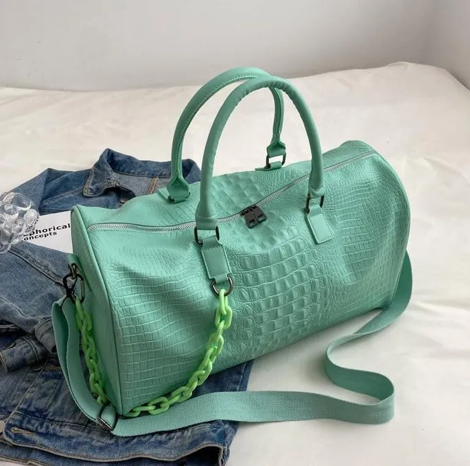 Gym Bag for Women, Weekender Bags for Women Travel, Crossbody Bag with Adjustable Strap for Travelling, Sports, Hospital (Green)