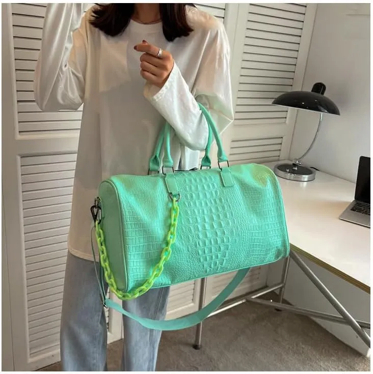 Gym Bag for Women, Weekender Bags for Women Travel, Crossbody Bag with Adjustable Strap for Travelling, Sports, Hospital (Green)