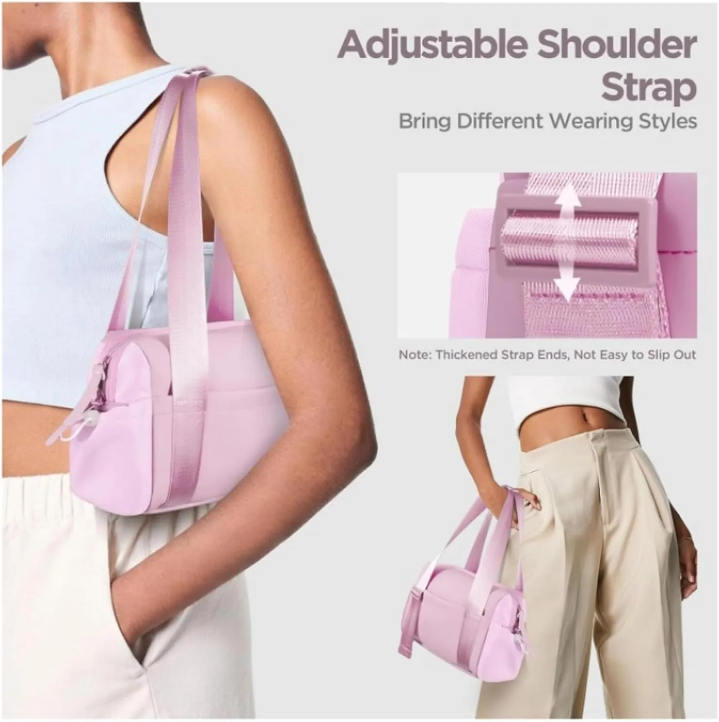 Gym Bag, Multi-Pockets Luggage Bag, Carry On Bag for Women, Adjustable Shoulder Strap Travel Duffle Bag with Dry/Wet Pocket, High Volume Overnight Duffle Bag for Travel, Gym (Pink)