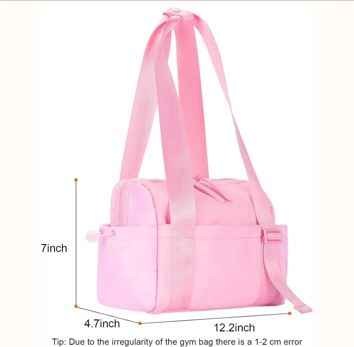 Gym Bag, Multi-Pockets Luggage Bag, Carry On Bag for Women, Adjustable Shoulder Strap Travel Duffle Bag with Dry/Wet Pocket, High Volume Overnight Duffle Bag for Travel, Gym (Pink)
