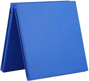 Gymnastics Mat Gym Mat Folding Mattress with Carrying Handle, 2"/4" Thick Waterproof Fabric Floor Mat Floor Guest Bed with Removable Cover,Foldable Mattress (Blue-PU,24"x47"x2")