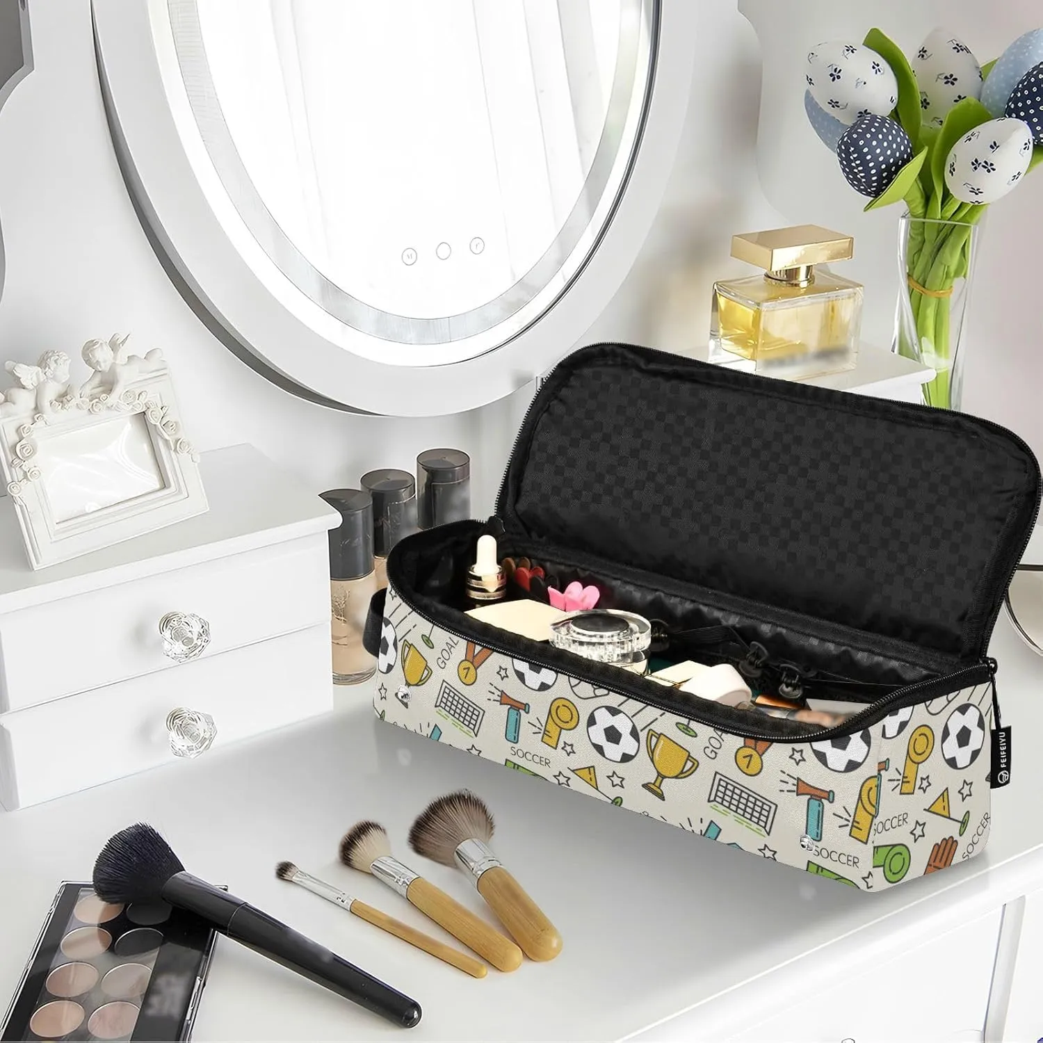 Hair Tools Travel Bag with Heat Resistant Mat Curling Iron Bag for Women Hair Tool Storage Case Straightener Flat Irons Hot Tools Travel Essentials Ball