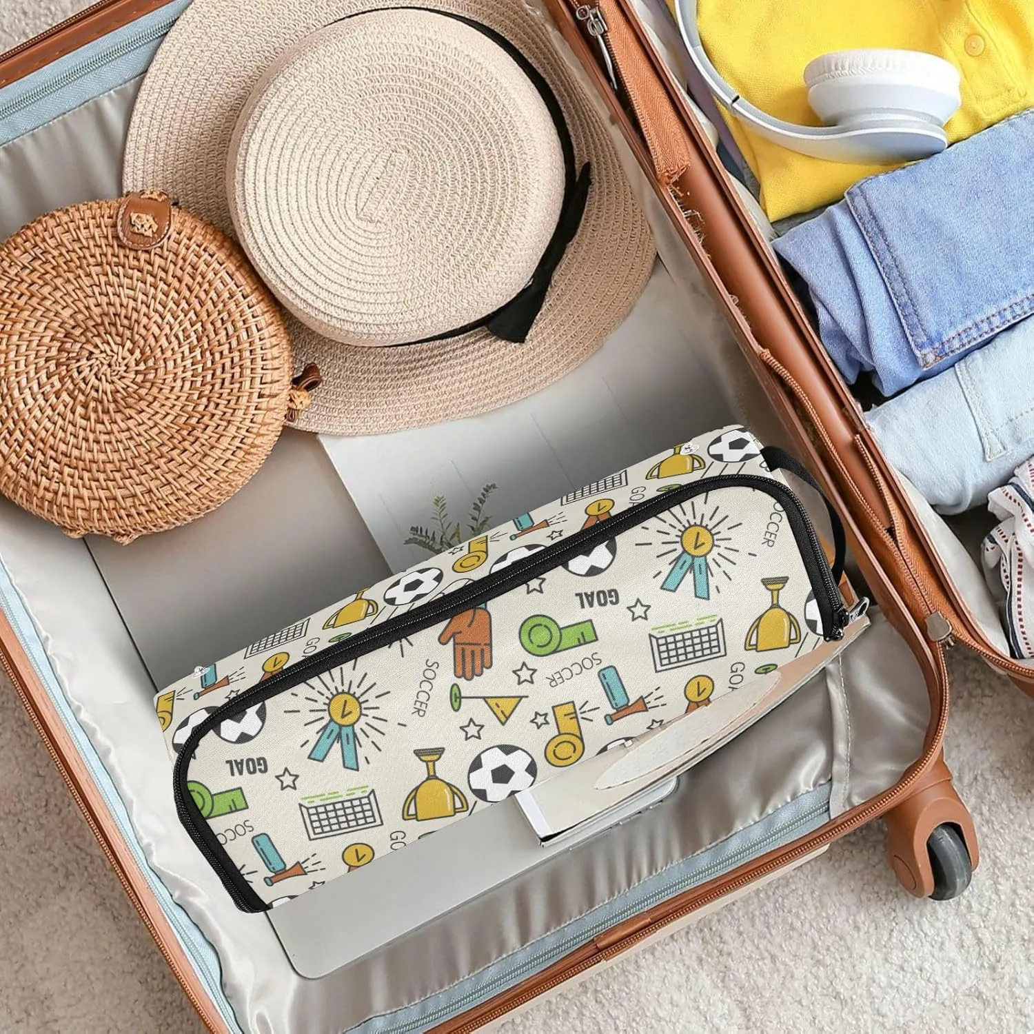Hair Tools Travel Bag with Heat Resistant Mat Curling Iron Bag for Women Hair Tool Storage Case Straightener Flat Irons Hot Tools Travel Essentials Ball