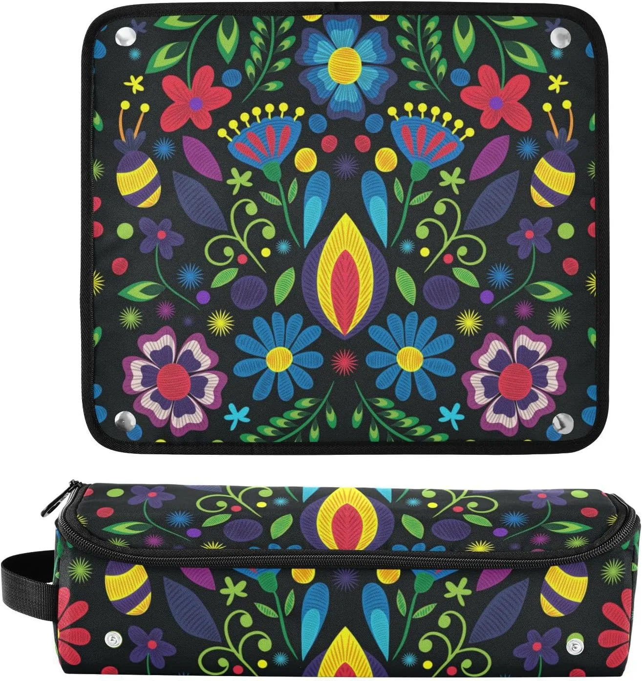 Hair Tools Travel Bag with Heat Resistant Mat Curling Iron Bag for Women Hair Tool Storage Case Straightener Flat Irons Hot Tools Travel Essentials Boho3