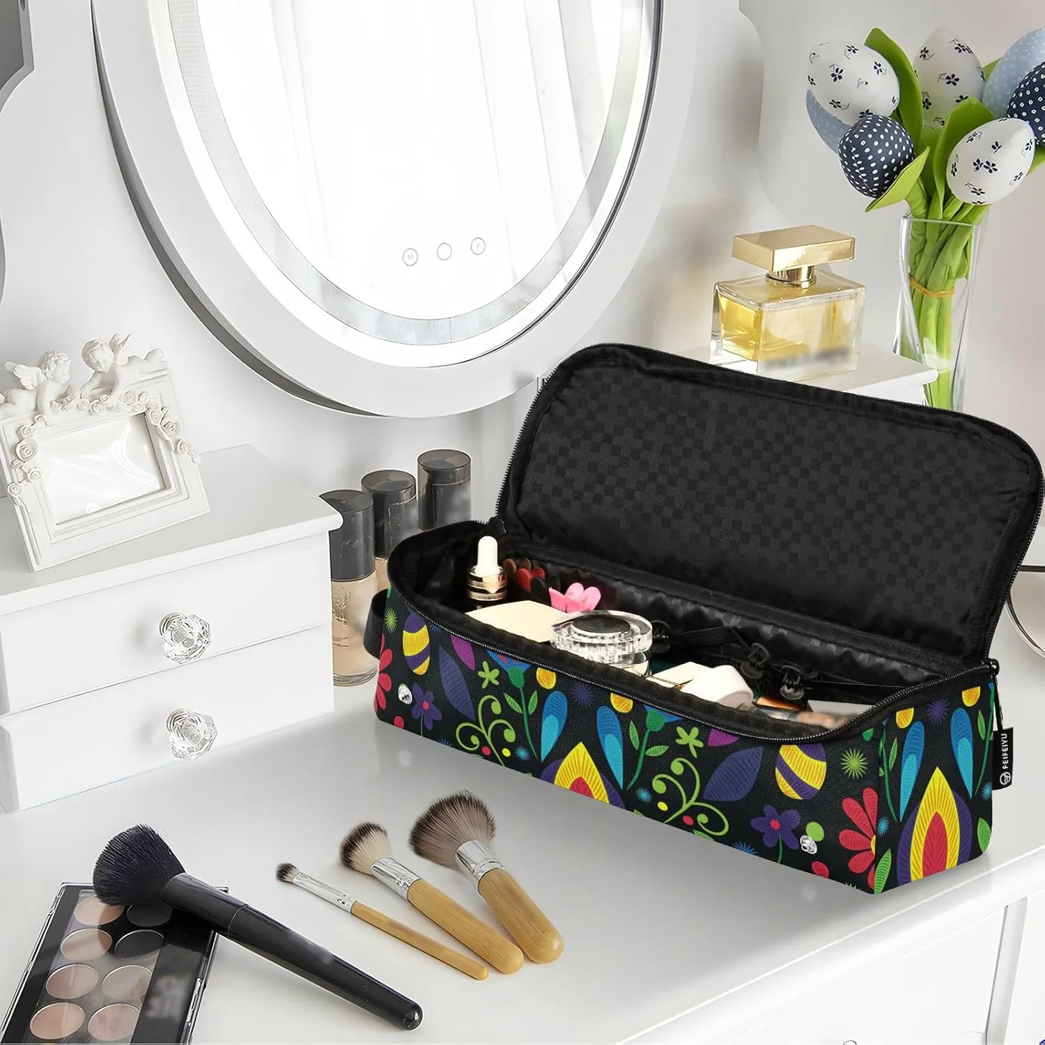 Hair Tools Travel Bag with Heat Resistant Mat Curling Iron Bag for Women Hair Tool Storage Case Straightener Flat Irons Hot Tools Travel Essentials Boho3