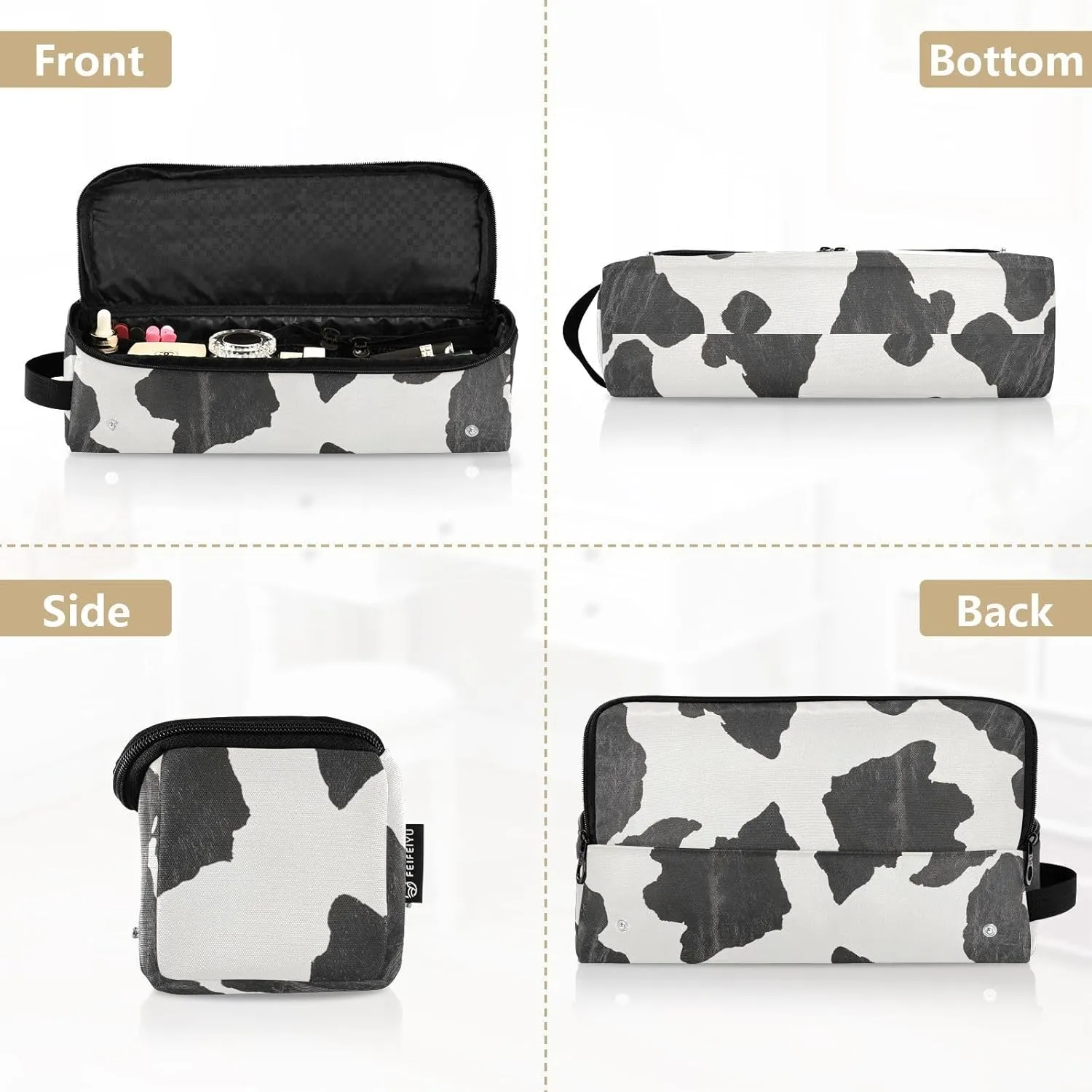 Hair Tools Travel Bag with Heat Resistant Mat Curling Iron Bag for Women Hair Tool Storage Case Straightener Flat Irons Hot Tools Travel Essentials Classic Cow Print