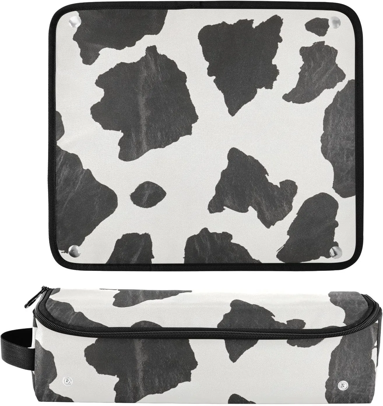 Hair Tools Travel Bag with Heat Resistant Mat Curling Iron Bag for Women Hair Tool Storage Case Straightener Flat Irons Hot Tools Travel Essentials Classic Cow Print