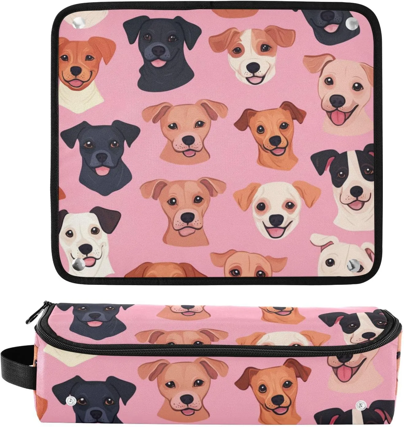 Hair Tools Travel Bag with Heat Resistant Mat Curling Iron Bag for Women Hair Tool Storage Case Straightener Flat Irons Hot Tools Travel Essentials Pink Cute German Shorthair Indicator Dog