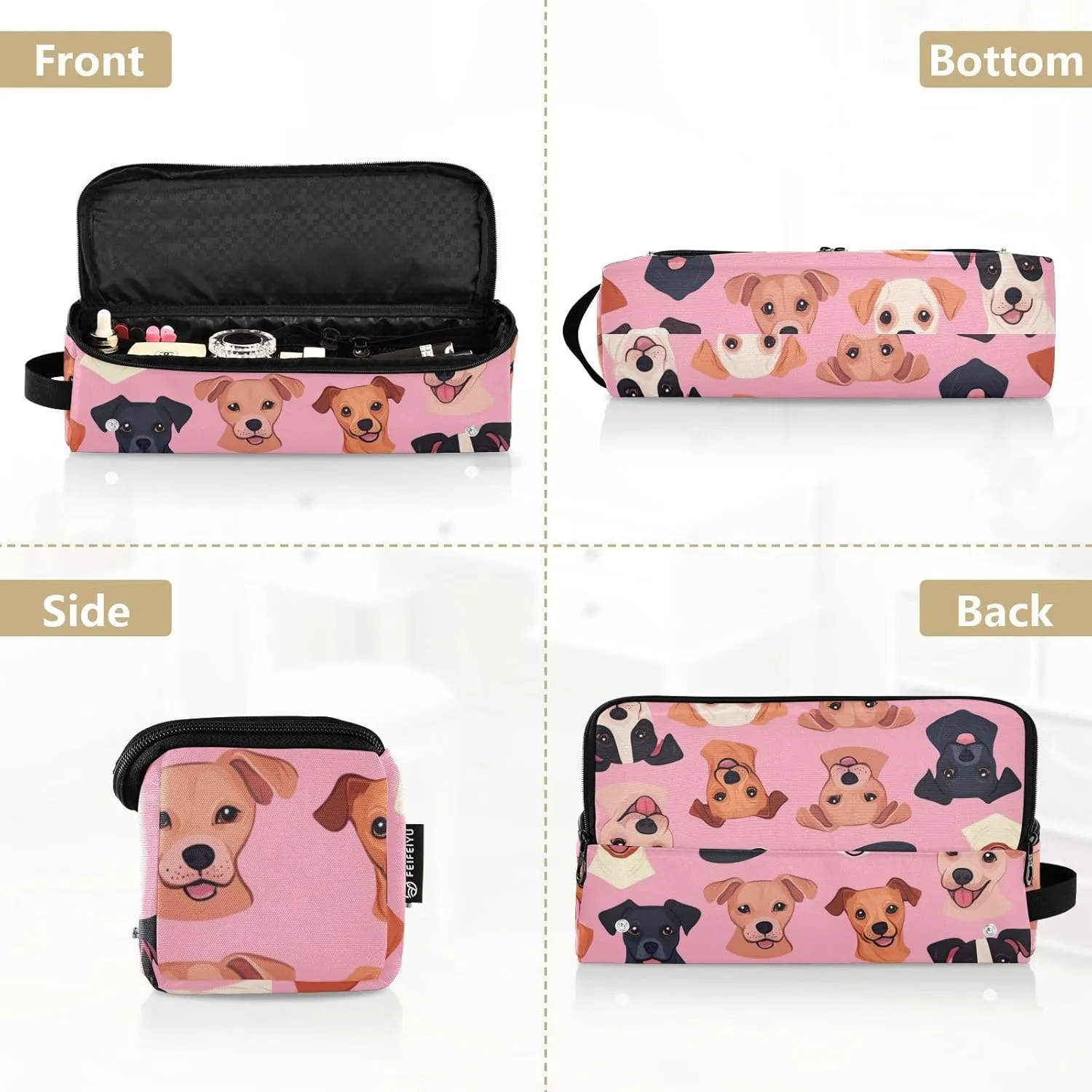 Hair Tools Travel Bag with Heat Resistant Mat Curling Iron Bag for Women Hair Tool Storage Case Straightener Flat Irons Hot Tools Travel Essentials Pink Cute German Shorthair Indicator Dog