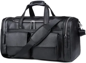 Hand Duffel Bag Men's Single Shoulder Crossbody Bag Short Travel Bag Pu Leather Gym Bag Large Capacity Business
