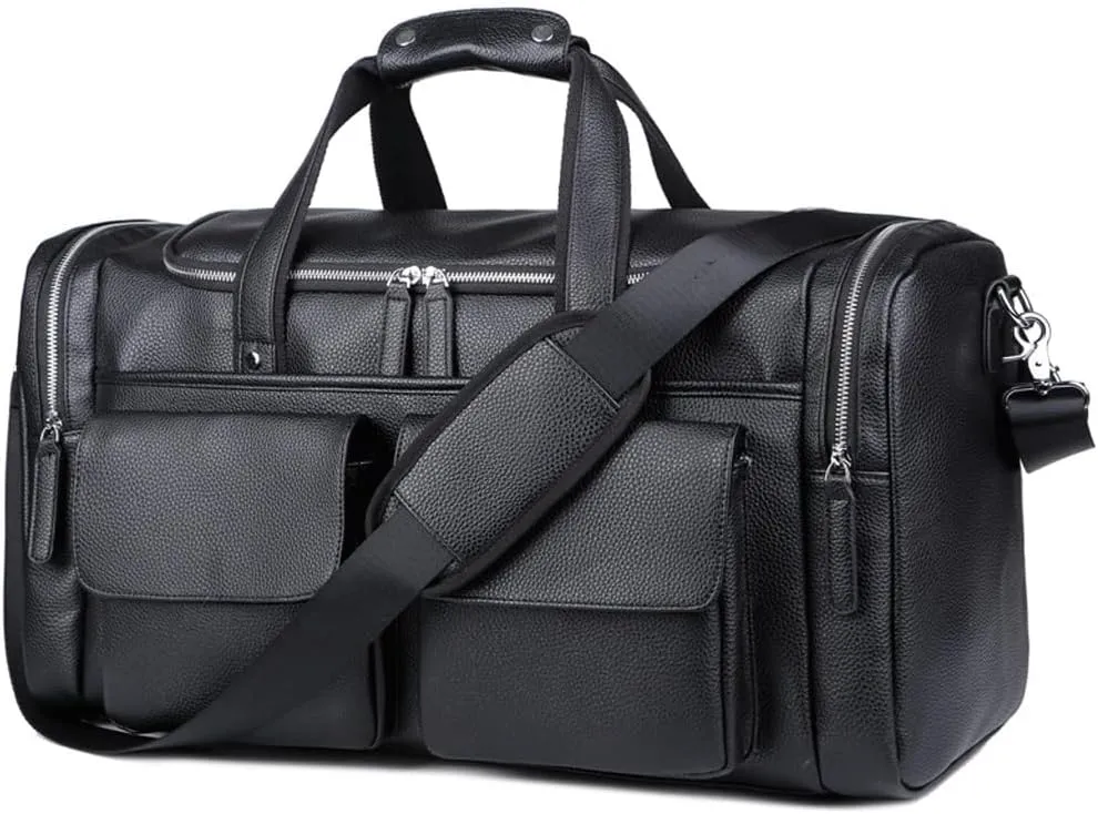 Hand Duffel Bag Men's Single Shoulder Crossbody Bag Short Travel Bag Pu Leather Gym Bag Large Capacity Business
