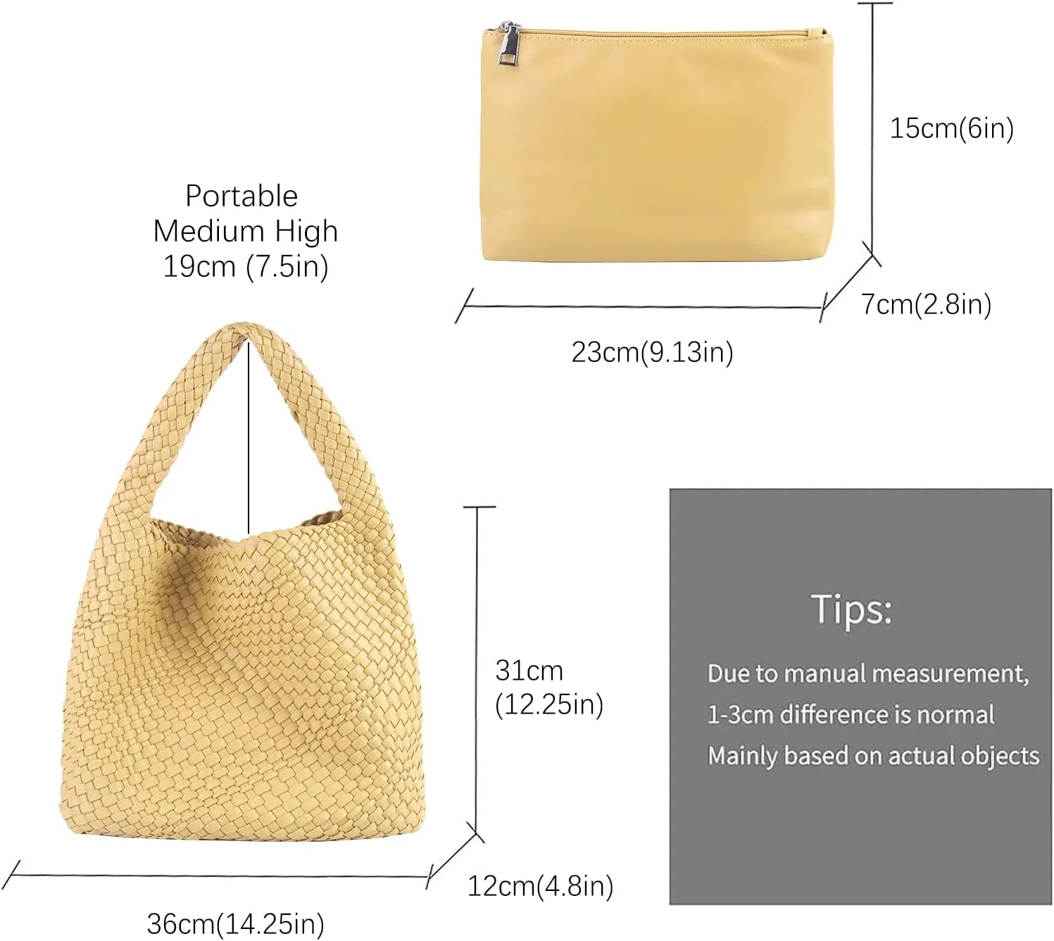 Hand Woven Tote for Women - Vegan Leather Handle Handbag, Travel Shoulder Bag, Hobo and Beach Bag With Purse