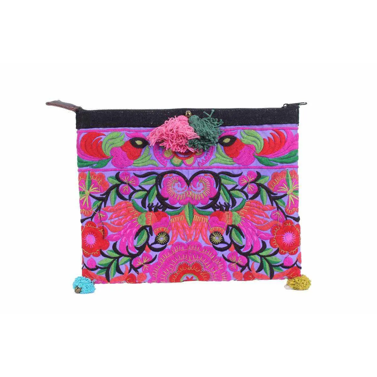 Handcrafted Embroidered Clutch | iPad Bag - Thailand