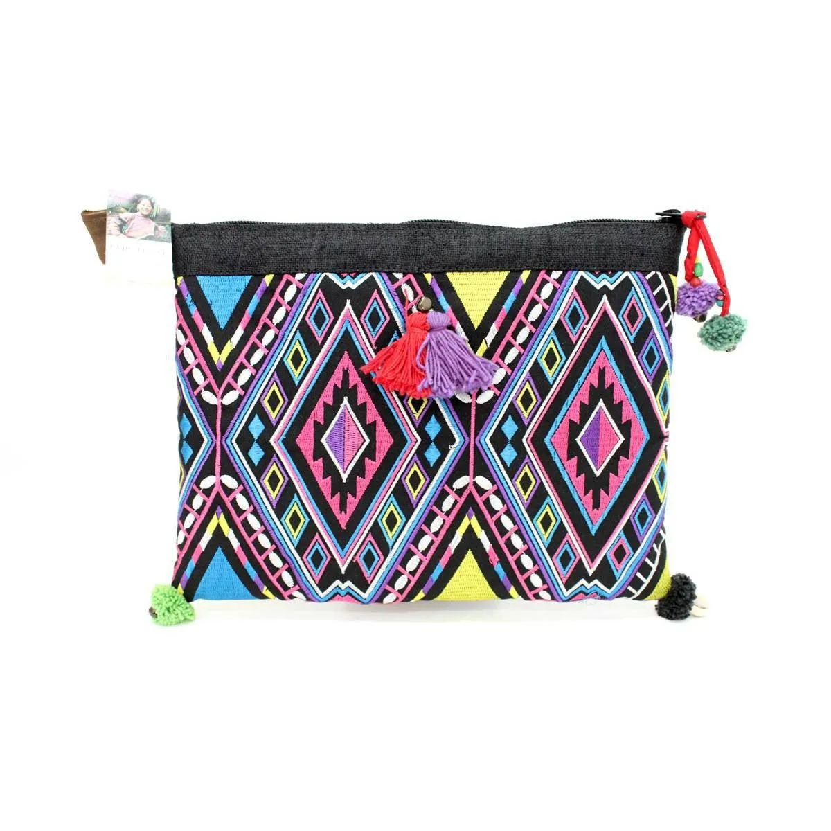 Handcrafted Embroidered Clutch | iPad Bag - Thailand