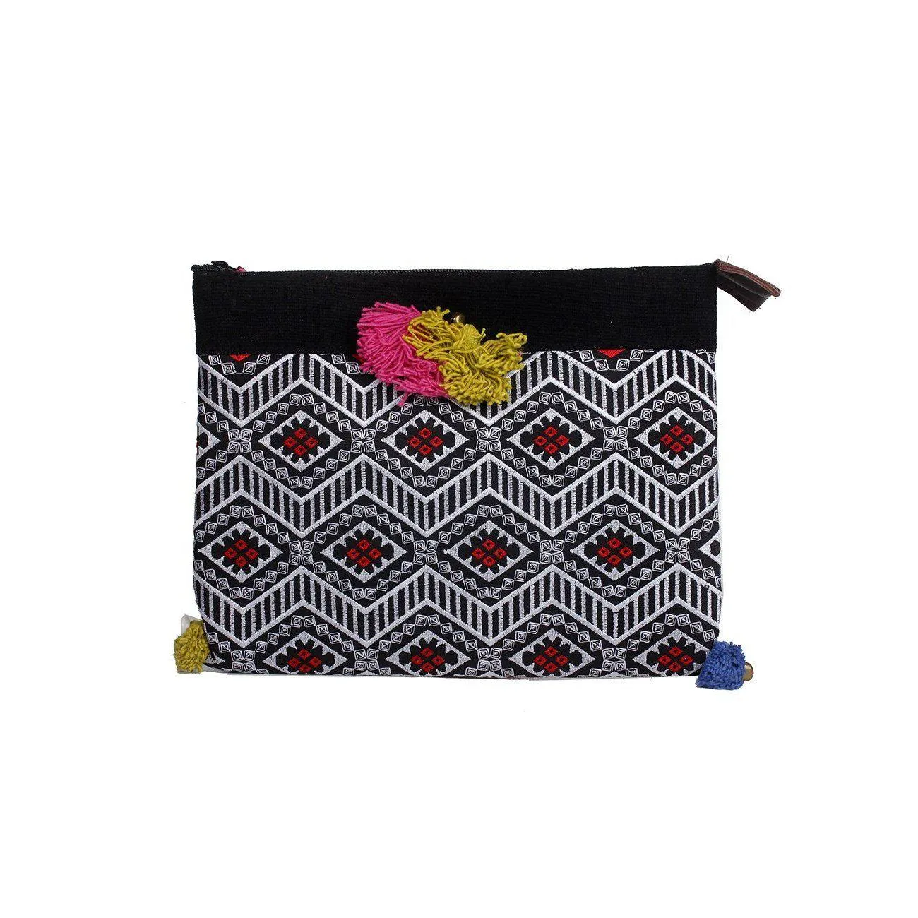 Handcrafted Embroidered Clutch | iPad Bag - Thailand