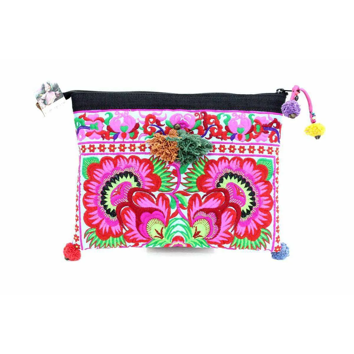 Handcrafted Embroidered Clutch | iPad Bag - Thailand