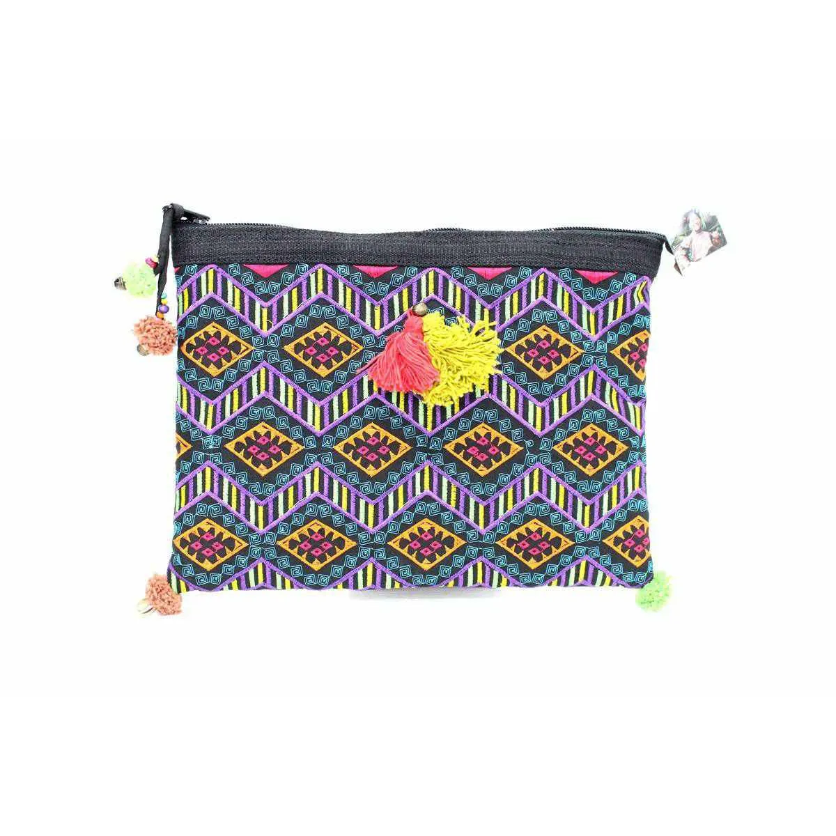 Handcrafted Embroidered Clutch | iPad Bag - Thailand