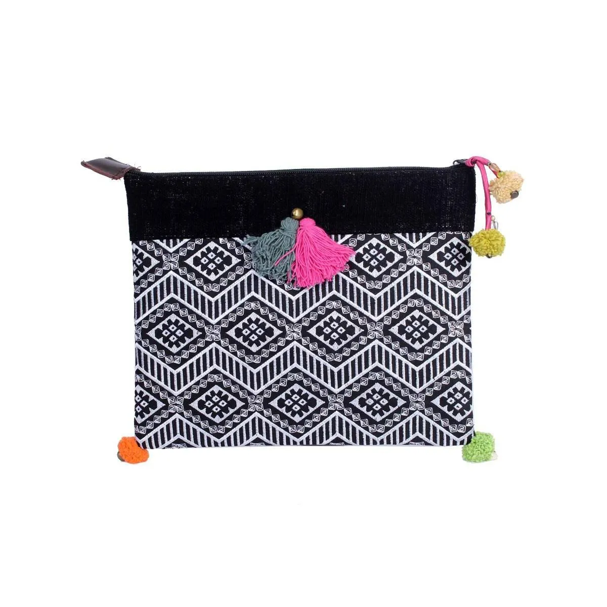 Handcrafted Embroidered Clutch | iPad Bag - Thailand