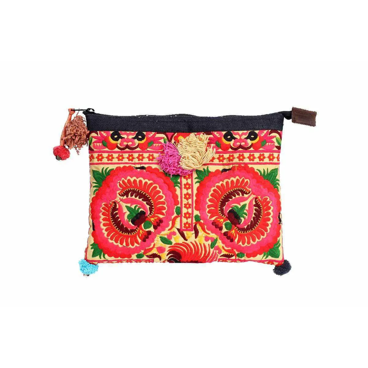 Handcrafted Embroidered Clutch | iPad Bag - Thailand