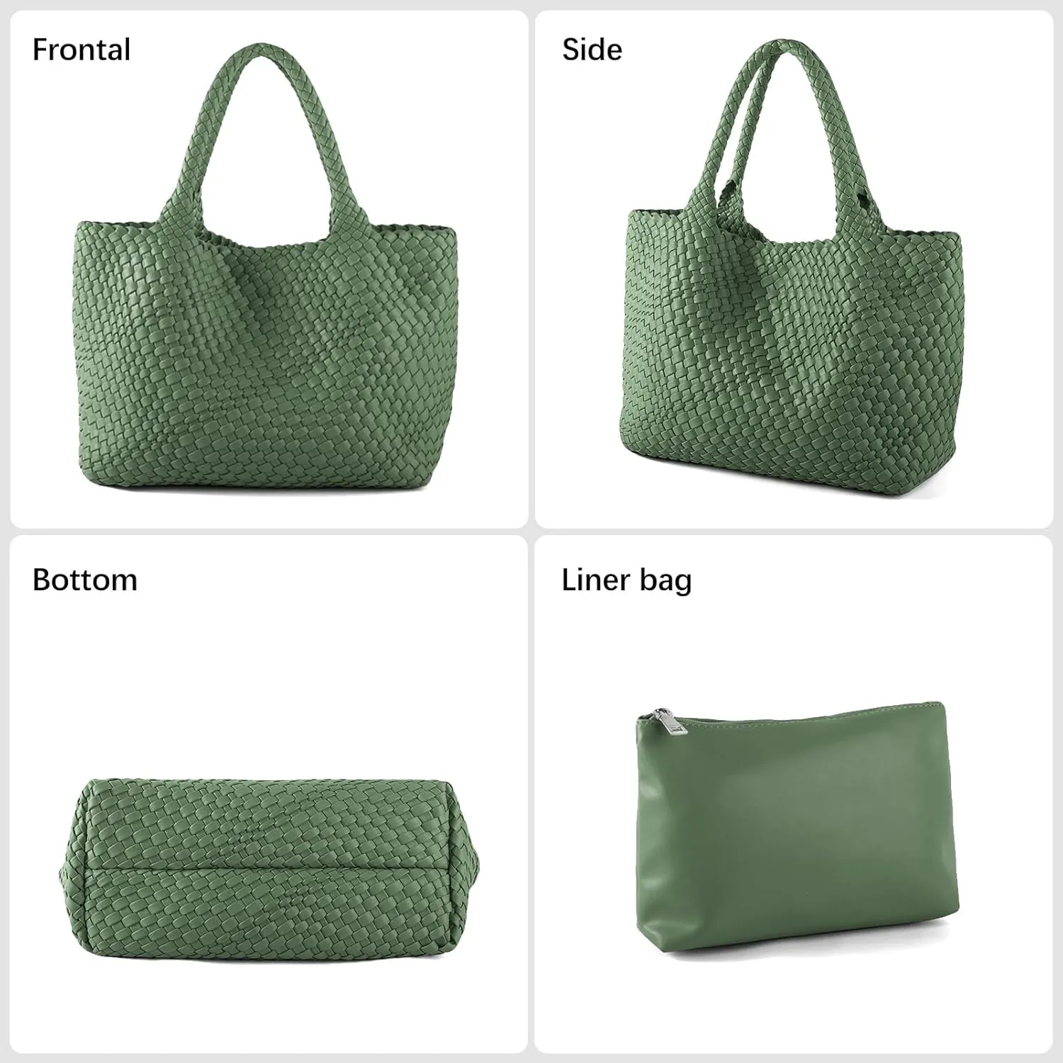 Handmade Woven Bag Satchel Handbag For Women Vegan Leather Tote Bag With Purses Travel Shoulder Bag Underarm Bag