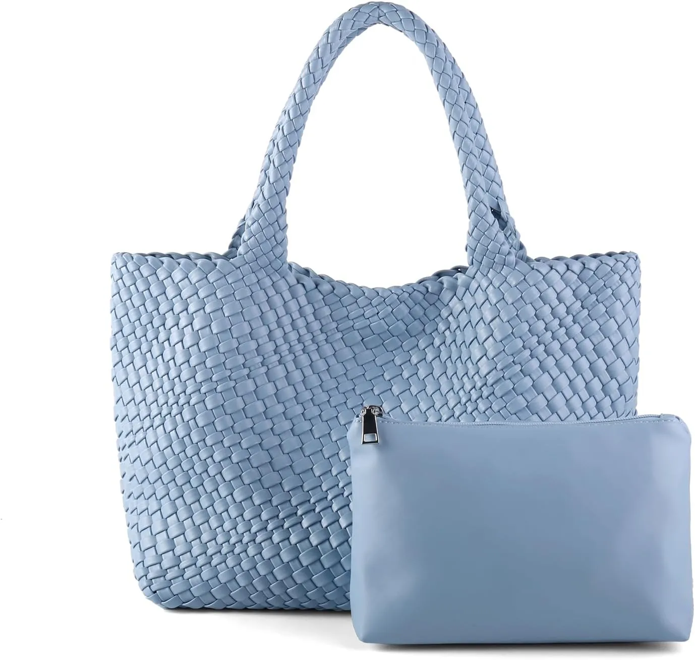 Handmade Woven Bag Satchel Handbag For Women Vegan Leather Tote Bag With Purses Travel Shoulder Bag Underarm Bag