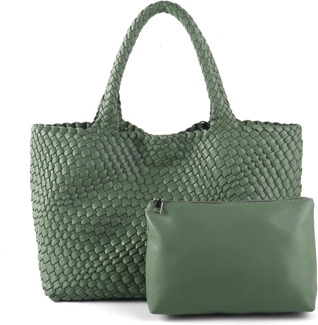 Handmade Woven Bag Satchel Handbag For Women Vegan Leather Tote Bag With Purses Travel Shoulder Bag Underarm Bag