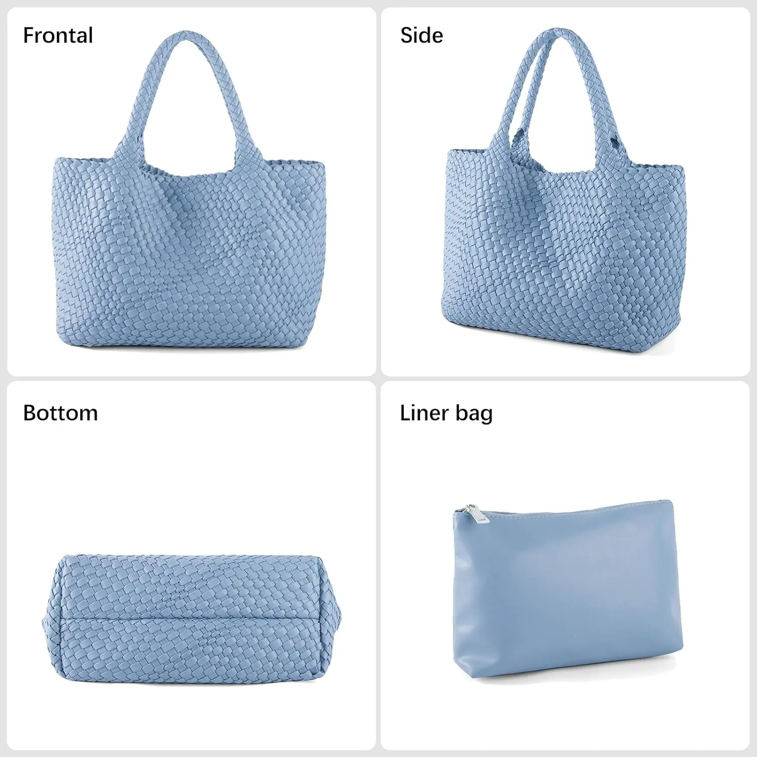 Handmade Woven Bag Satchel Handbag For Women Vegan Leather Tote Bag With Purses Travel Shoulder Bag Underarm Bag