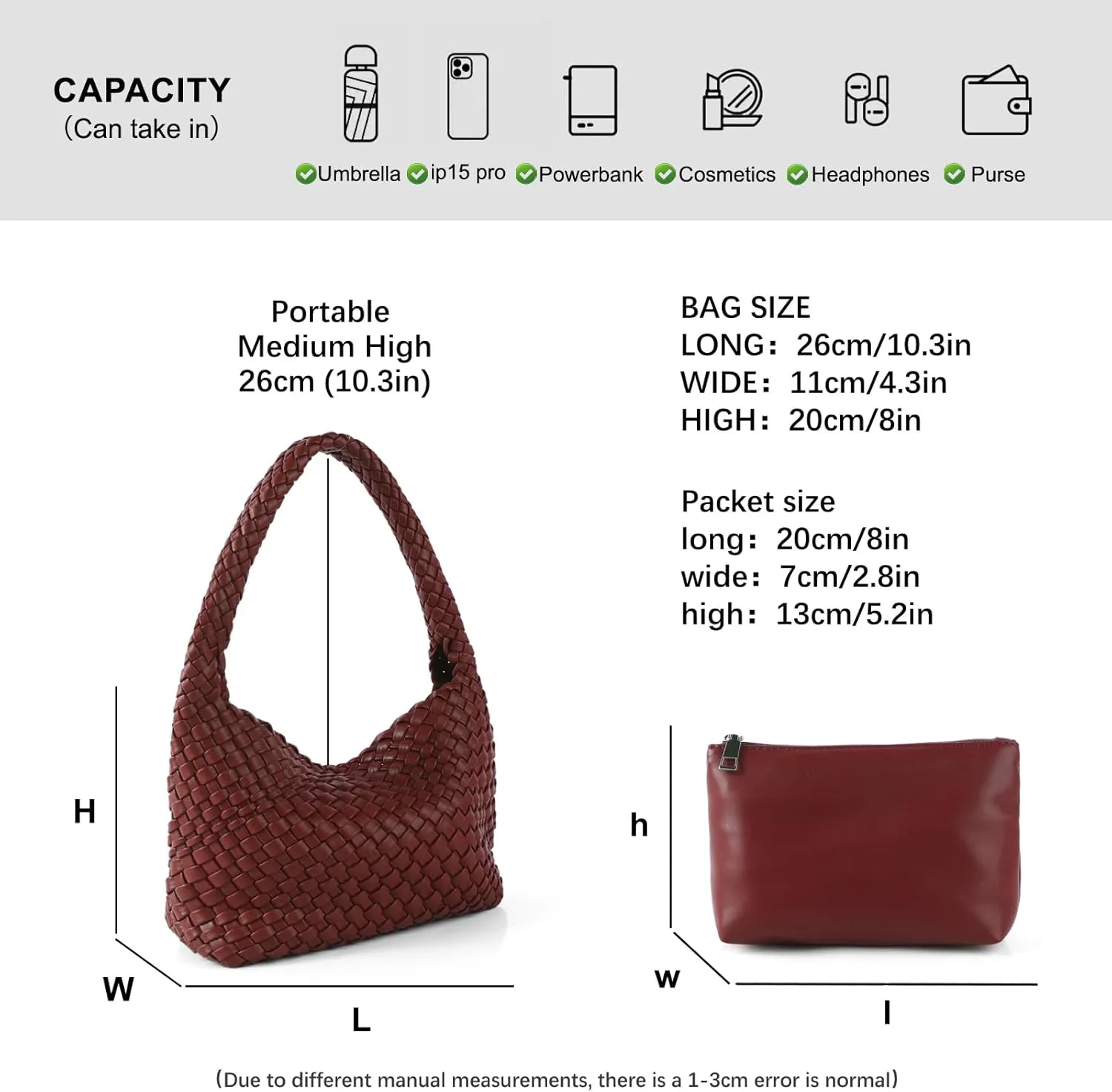 Handmade Woven Tote Bag - Women's Vegan Leather Shoulder Bag With Purses