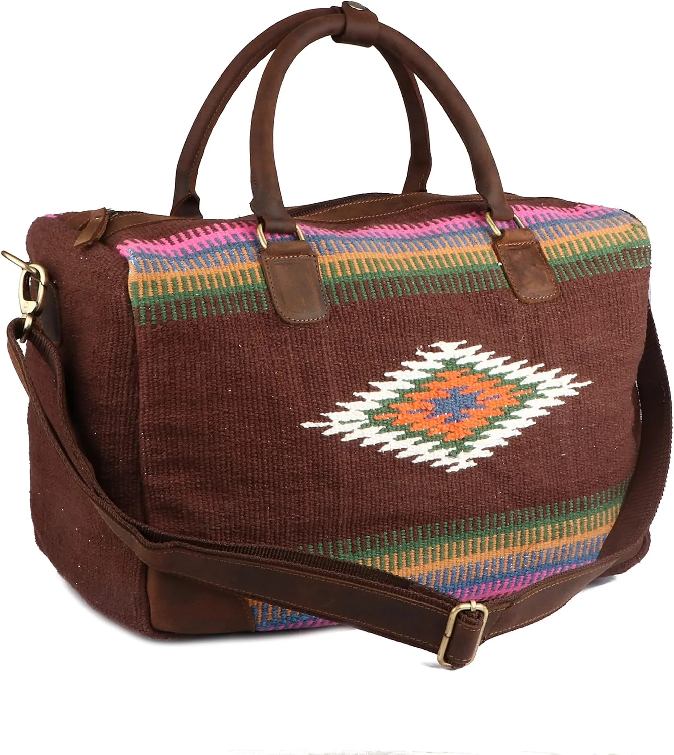 Handwoven Wool Weekender Duffel Travel Bag 03BTDuffle