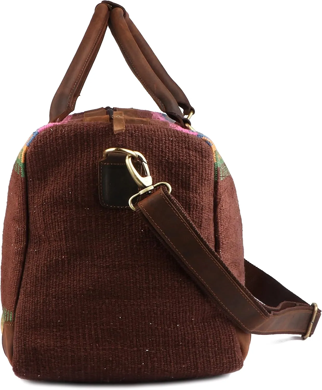 Handwoven Wool Weekender Duffel Travel Bag 03BTDuffle