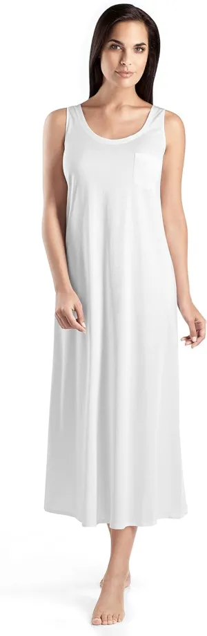 Hanro Women's Cotton Deluxe Long Tank Nightgown